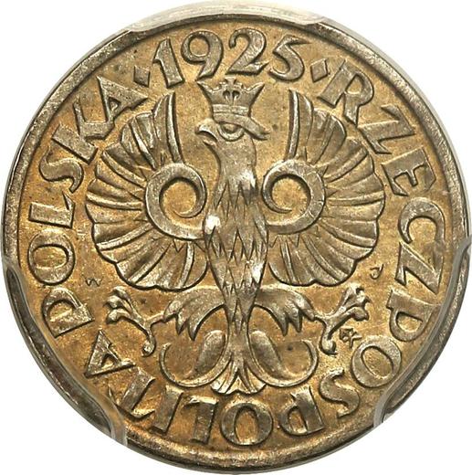 Аверс монеты - Пробный 1 грош 1925 года WJ Серебро - цена серебряной монеты - Польша, II Республика