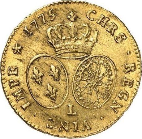 Реверс монеты - Двойной луидор 1775 года L Байонна - цена золотой монеты - Франция, Людовик XVI