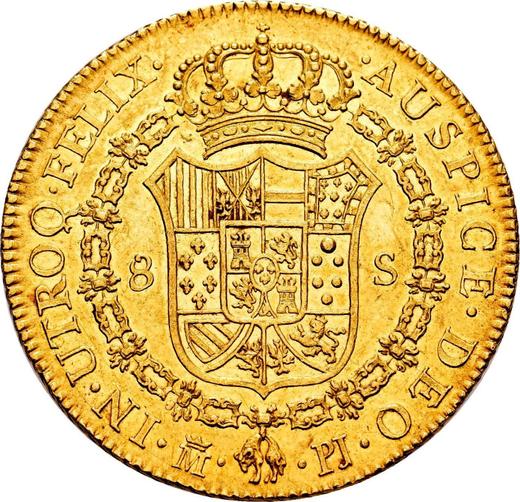 Rewers monety - 8 escudo 1772 M PJ - cena złotej monety - Hiszpania, Karol III