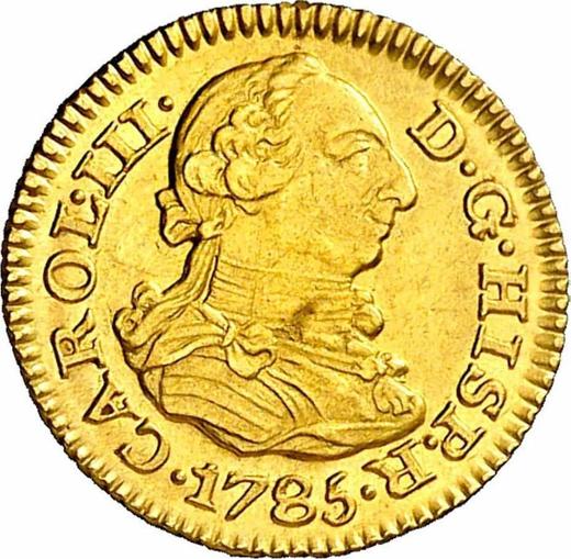 Avers 1/2 Escudo 1785 M DV - Goldmünze Wert - Spanien, Karl III