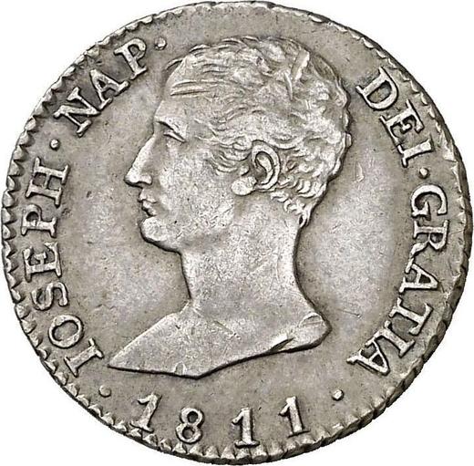 Obverse 2 Reales 1811 M AI - Silver Coin Value - Spain, Joseph Bonaparte