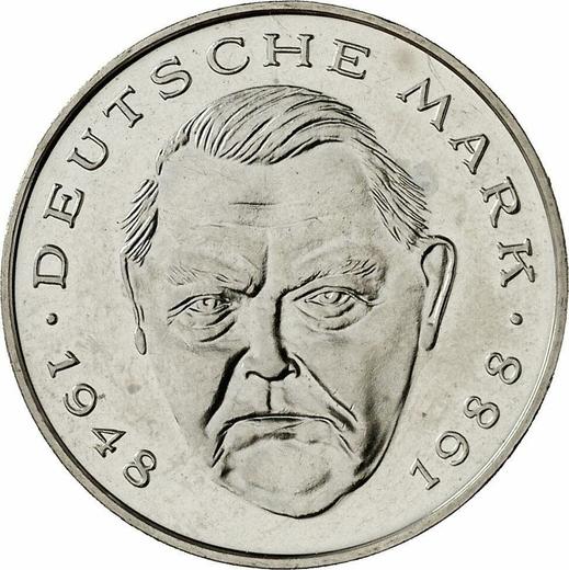 Аверс монеты - 2 марки 1998 года D "Людвиг Эрхард" - цена  монеты - Германия, ФРГ