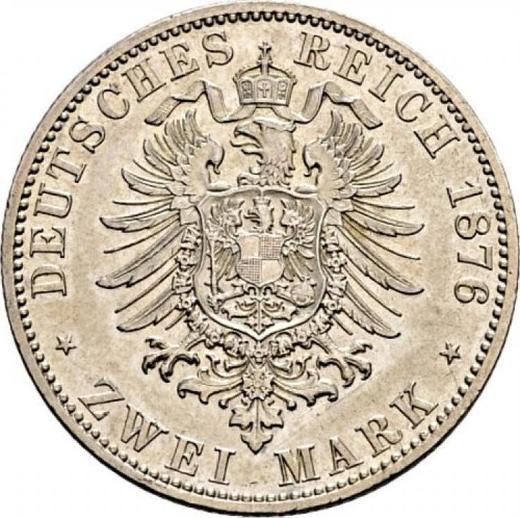 Реверс монеты - 2 марки 1876 года B "Пруссия" - цена серебряной монеты - Германия, Германская Империя