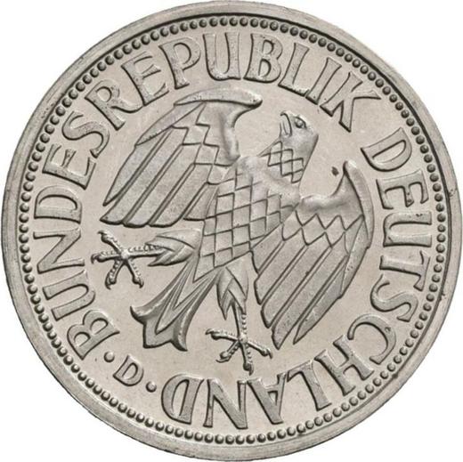 Реверс монеты - 1 марка 1950-2001 года Поворот штемпеля - цена  монеты - Германия, ФРГ