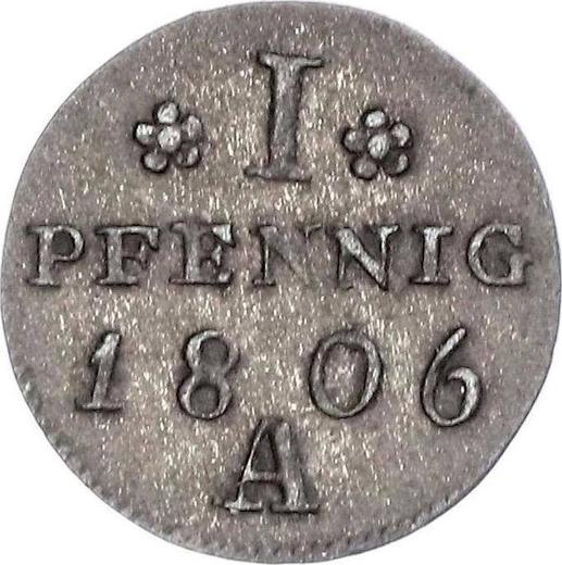 Revers 1 Pfennig 1806 A "Typ 1799-1806" - Silbermünze Wert - Preußen, Friedrich Wilhelm III
