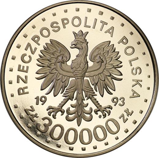 Аверс монеты - Пробные 300000 злотых 1993 года MW ET "XXVIII Зимние Олимпийские Игры - Лиллехаммер 1994" Никель - цена  монеты - Польша, III Республика до деноминации
