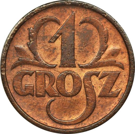 Реверс монеты - 1 грош 1936 года WJ - цена  монеты - Польша, II Республика