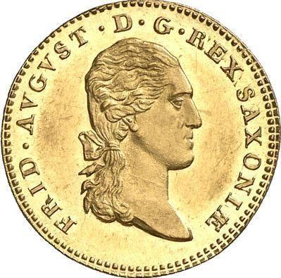 Аверс монеты - Дукат 1822 года I.G.S. - цена золотой монеты - Саксония-Альбертина, Фридрих Август I