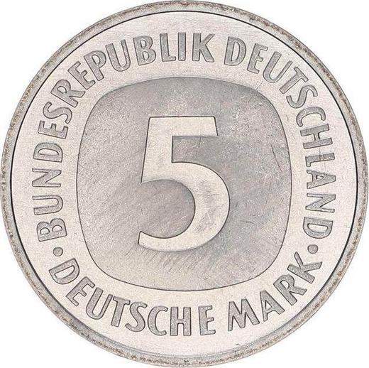 Anverso 5 marcos 1996 G - valor de la moneda  - Alemania, RFA