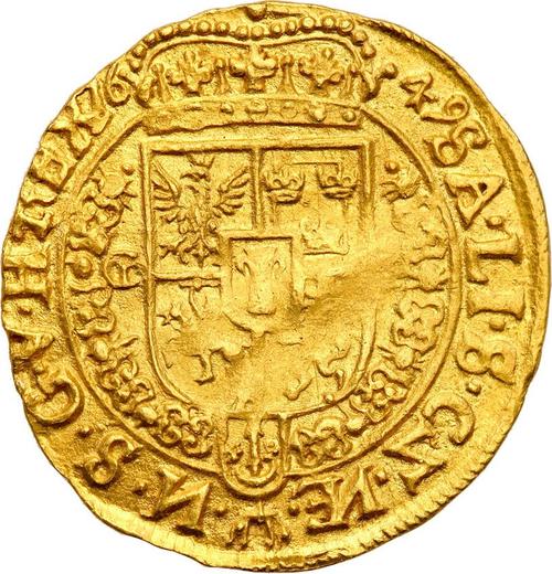 Реверс монеты - Дукат 1649 года GP "Фигура короля" - цена золотой монеты - Польша, Ян II Казимир