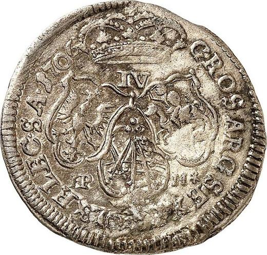 Reverso Szostak (6 groszy) 1706 IPH "de corona" - valor de la moneda de plata - Polonia, Augusto II