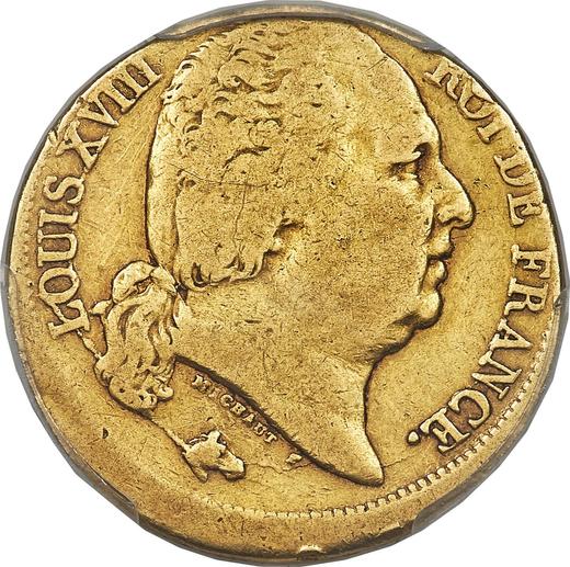Obverse 20 Francs 1816-1824 "Type 1816-1824" Off-center strike - France, Louis XVIII