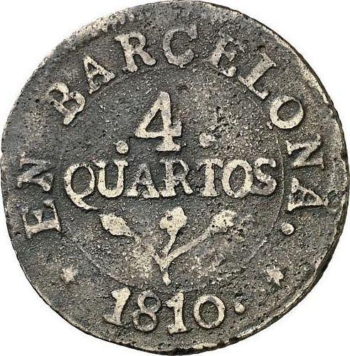 Reverso 4 cuartos 1810 "Fundición" - valor de la moneda  - España, José I Bonaparte