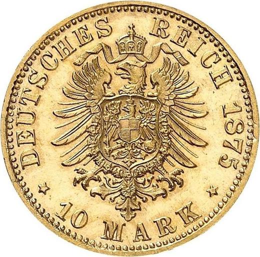 Реверс монеты - 10 марок 1875 года D "Бавария" - цена золотой монеты - Германия, Германская Империя