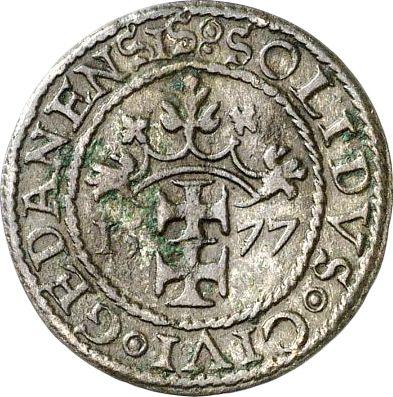 Reverso Szeląg 1577 "Asedio de Gdansk" - valor de la moneda de plata - Polonia, Esteban I Báthory