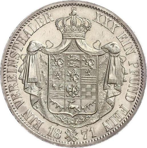 Rewers monety - Talar 1871 B - cena srebrnej monety - Brunszwik-Wolfenbüttel, Wilhelm
