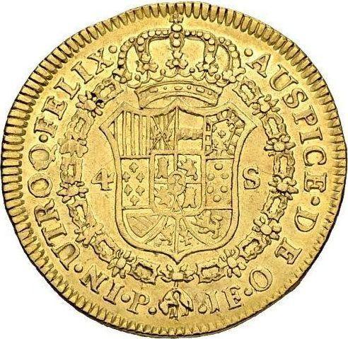 Revers 4 Escudos 1801 P JF - Goldmünze Wert - Kolumbien, Karl IV