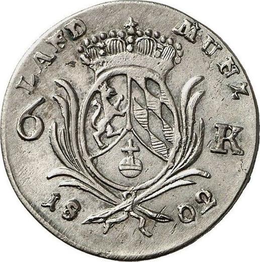 Rewers monety - 6 krajcarów 1802 - cena srebrnej monety - Bawaria, Maksymilian I