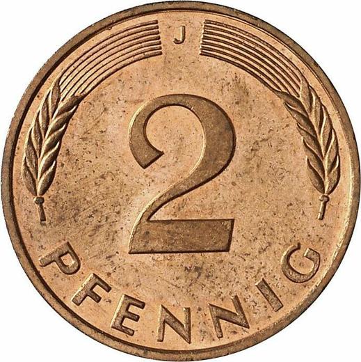 Аверс монеты - 2 пфеннига 1990 года J - цена  монеты - Германия, ФРГ