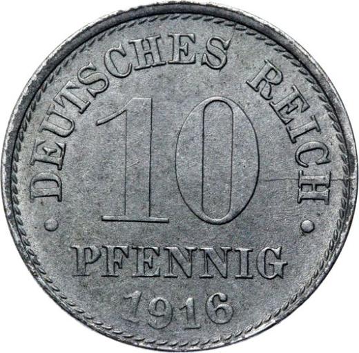 Awers monety - 10 fenigów 1916 J "Typ 1916-1922" - cena  monety - Niemcy, Cesarstwo Niemieckie