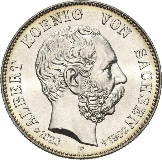 Awers monety - 2 marki 1902 E "Saksonia" Daty życia - cena srebrnej monety - Niemcy, Cesarstwo Niemieckie