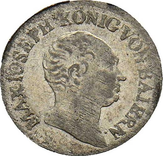 Аверс монеты - 1 крейцер 1809 года - цена серебряной монеты - Бавария, Максимилиан I