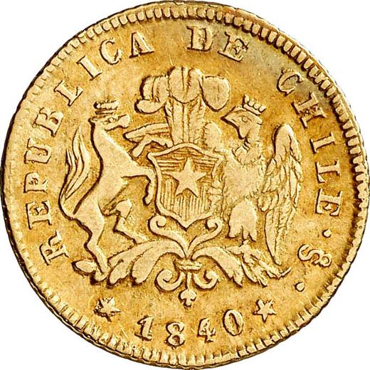 Аверс монеты - 1 эскудо 1840 года So IJ - цена золотой монеты - Чили, Республика