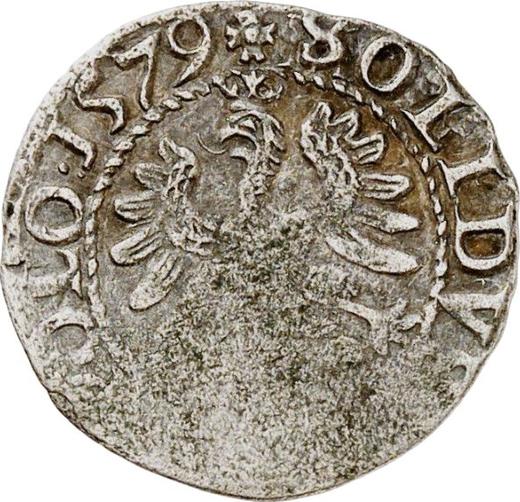 Реверс монеты - Шеляг 1579 года - цена серебряной монеты - Польша, Стефан Баторий