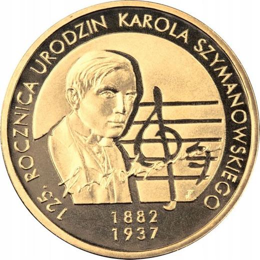 Реверс монеты - 2 злотых 2007 года MW UW "125 лет со дня рождения Кароля Шимановского" - цена  монеты - Польша, III Республика после деноминации