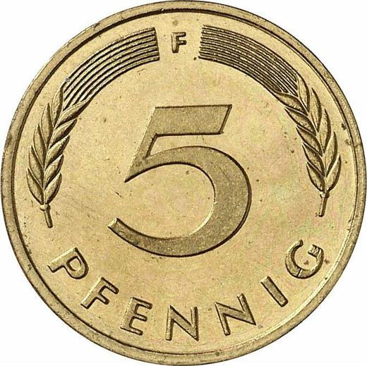 Awers monety - 5 fenigów 1985 F - cena  monety - Niemcy, RFN