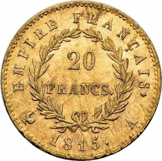 Reverse 20 Francs 1815 A Paris - France, Napoleon I