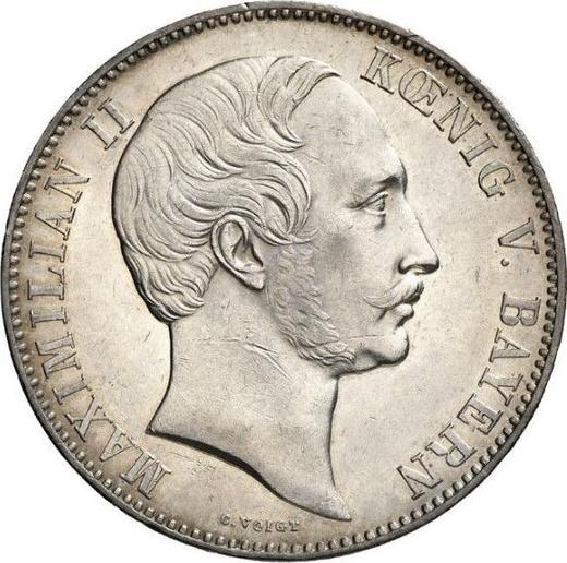 Avers Doppeltaler 1861 - Silbermünze Wert - Bayern, Maximilian II