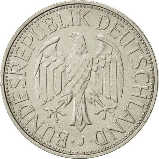 Реверс монеты - 1 марка 1991 года J - цена  монеты - Германия, ФРГ