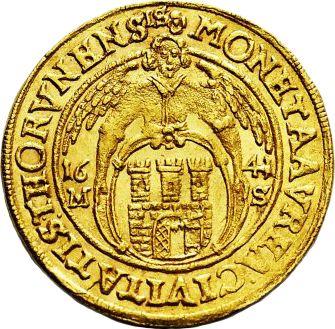 Реверс монеты - Дукат 1641 года MS "Торунь" - цена золотой монеты - Польша, Владислав IV