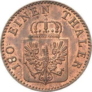 Аверс монеты - 2 пфеннига 1863 года A - цена  монеты - Пруссия, Вильгельм I