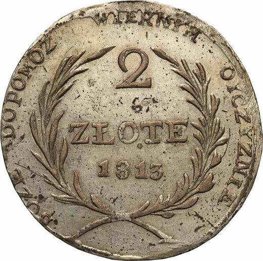 Reverso 2 eslotis 1813 "Zamość" - valor de la moneda de plata - Polonia, Ducado de Varsovia