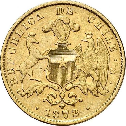 Реверс монеты - 10 песо 1872 года So - цена  монеты - Чили, Республика