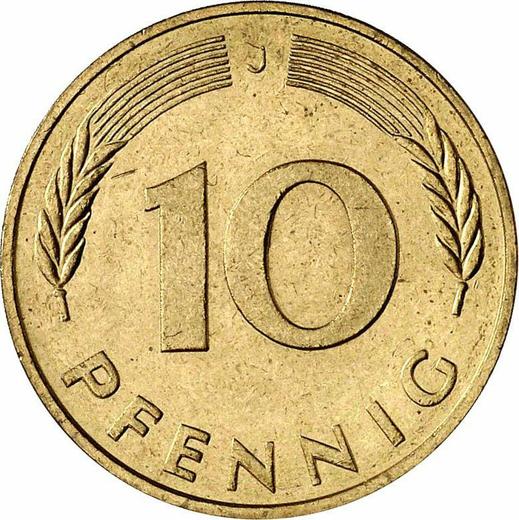 Anverso 10 Pfennige 1975 J - valor de la moneda  - Alemania, RFA