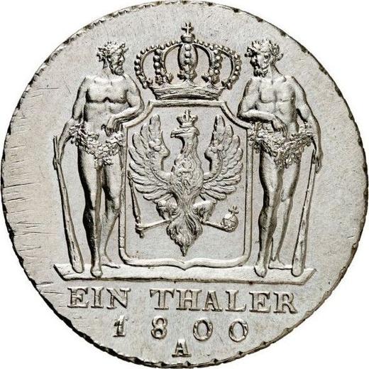 Reverso Tálero 1800 A - valor de la moneda de plata - Prusia, Federico Guillermo III