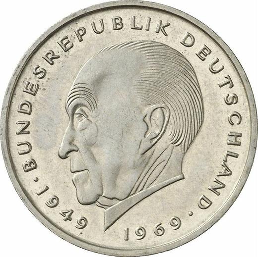 Аверс монеты - 2 марки 1973 года G "Аденауэр" - цена  монеты - Германия, ФРГ