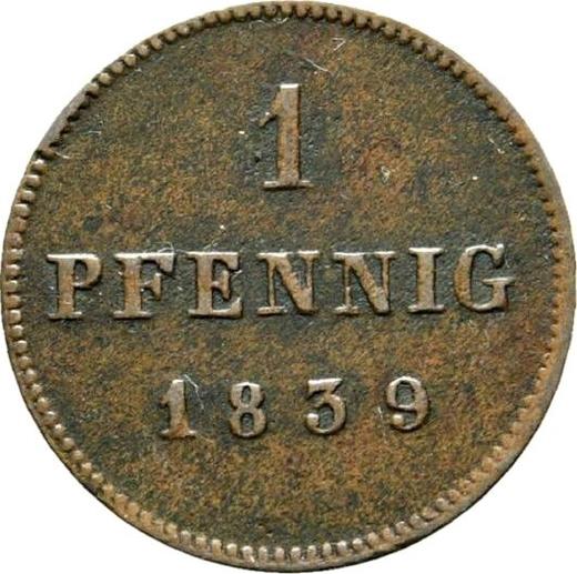Reverso 1 Pfennig 1839 - valor de la moneda  - Sajonia-Meiningen, Bernardo II