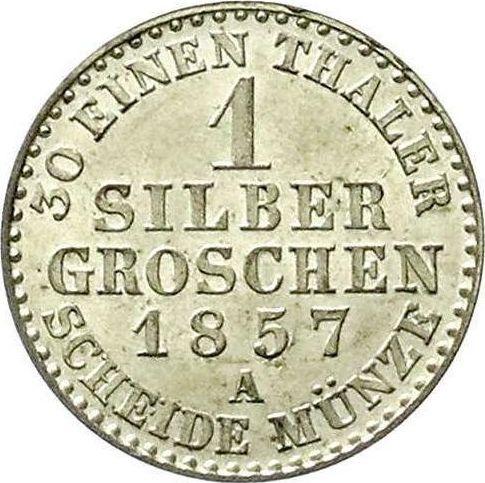 Реверс монеты - 1 серебряный грош 1857 года A - цена серебряной монеты - Пруссия, Фридрих Вильгельм IV