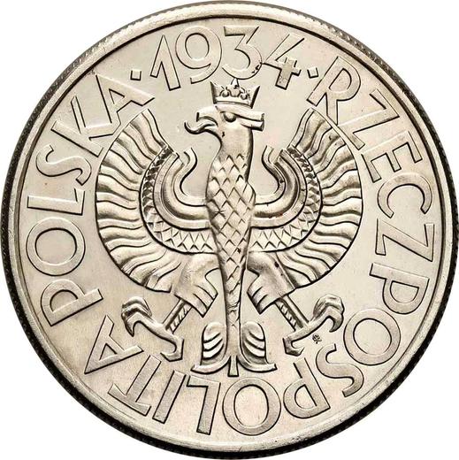 Аверс монеты - Пробные 10 злотых 1934 года "Диаметр 33 мм" Серебро - цена серебряной монеты - Польша, II Республика