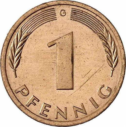 Аверс монеты - 1 пфенниг 1987 года G - цена  монеты - Германия, ФРГ