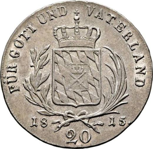 Rewers monety - 20 krajcarow 1815 - cena srebrnej monety - Bawaria, Maksymilian I