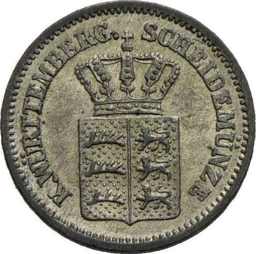 Аверс монеты - 1 крейцер 1873 года - цена серебряной монеты - Вюртемберг, Карл I