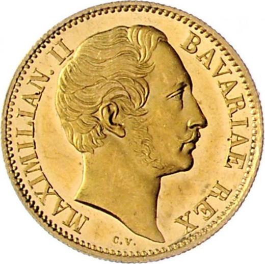 Awers monety - Dukat MDCCCL (1850) - cena złotej monety - Bawaria, Maksymilian II