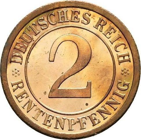 Awers monety - 2 rentenpfennig 1924 A - cena  monety - Niemcy, Republika Weimarska