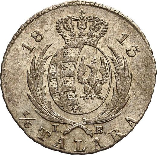 Rewers monety - 1/6 talara 1813 IB - cena srebrnej monety - Polska, Księstwo Warszawskie