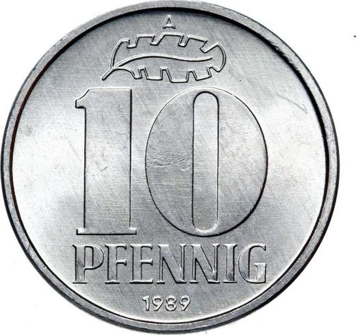 Anverso 10 Pfennige 1989 A - valor de la moneda  - Alemania, República Democrática Alemana (RDA)
